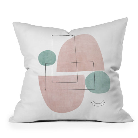 Sisi and Seb Retro Peach Throw Pillow