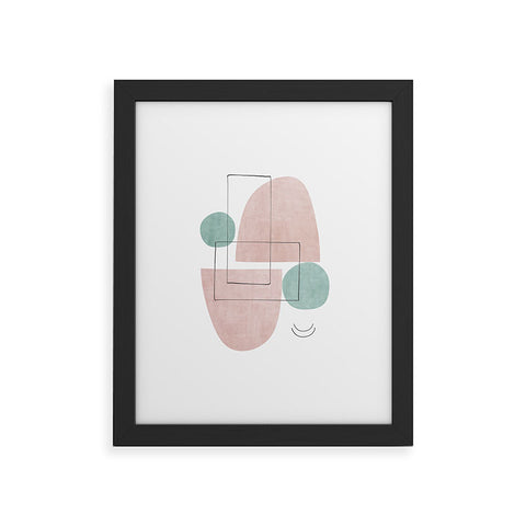 Sisi and Seb Retro Peach Framed Art Print