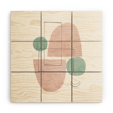 Sisi and Seb Retro Peach Wood Wall Mural