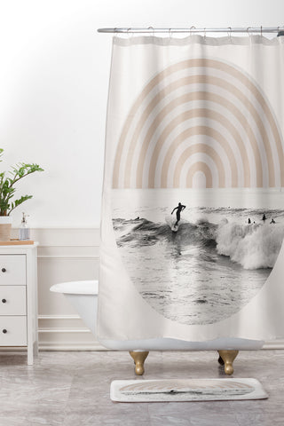 Sisi and Seb Retro Surfer Shower Curtain And Mat