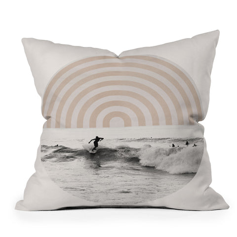 Sisi and Seb Retro Surfer Throw Pillow