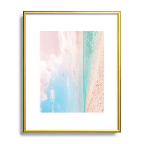 Sisi and Seb Romantic Beach Metal Framed Art Print