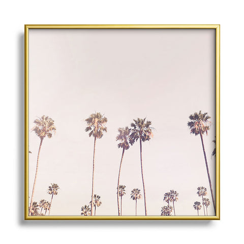Sisi and Seb Sunny Cali Palm Trees Metal Square Framed Art Print