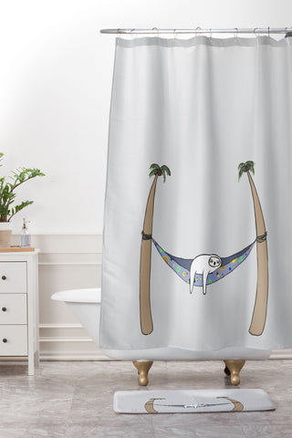 Sloths of Love sloths love naps Shower Curtain And Mat