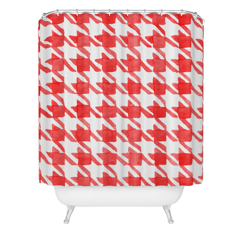 Social Proper Candy Houndstooth Shower Curtain