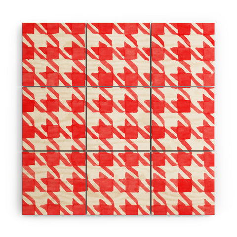Social Proper Candy Houndstooth Wood Wall Mural