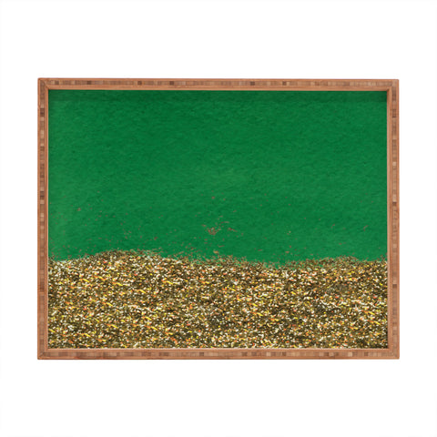 Social Proper Dipped In Gold Emerald Rectangular Tray