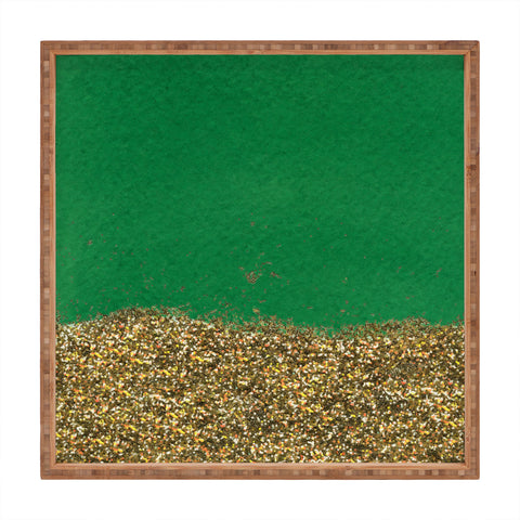 Social Proper Dipped In Gold Emerald Square Tray