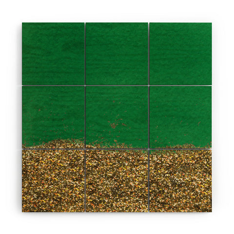 Social Proper Dipped In Gold Emerald Wood Wall Mural