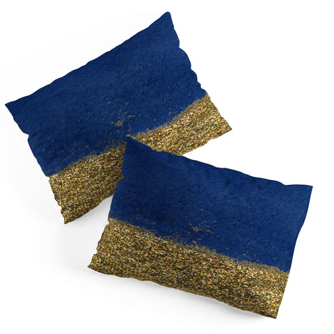 Social Proper Dipped in Gold Navy Pillow Shams