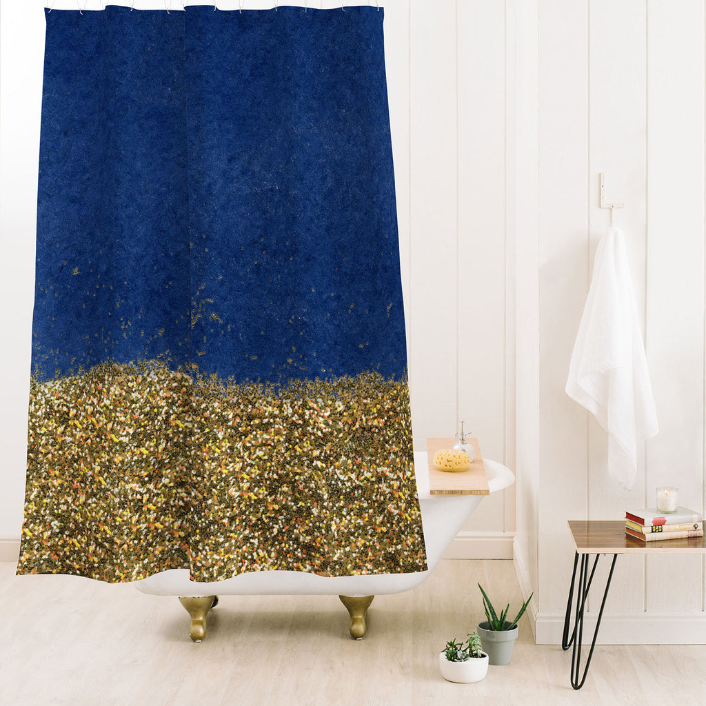 Cool Review About Gold And Navy Shower Curtain