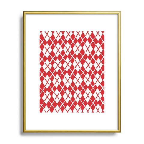 Social Proper Holiday Argyle Metal Framed Art Print