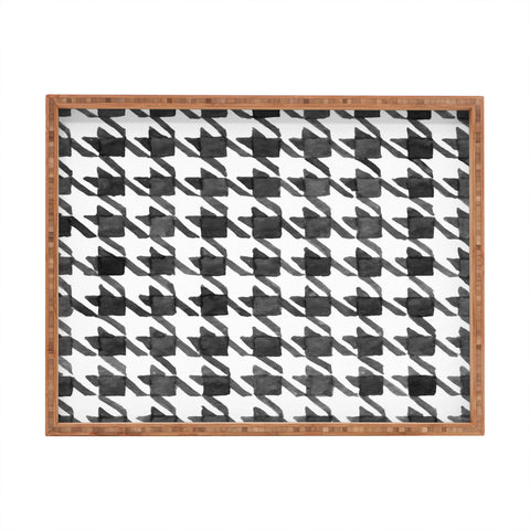 Social Proper Houndstooth BW Rectangular Tray
