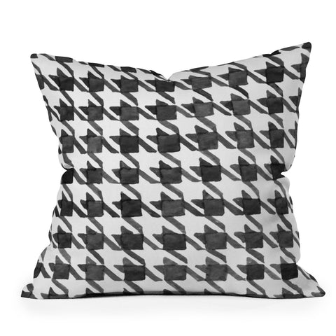 Social Proper Houndstooth BW Throw Pillow