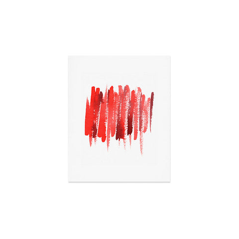 Social Proper Red Strokes Art Print