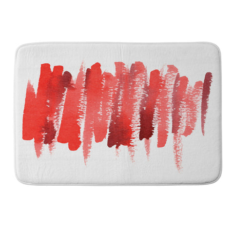Social Proper Red Strokes Memory Foam Bath Mat