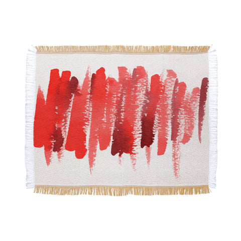 Social Proper Red Strokes Throw Blanket