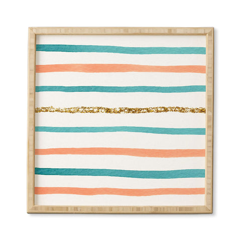 Social Proper Sparkle Stripe Framed Wall Art