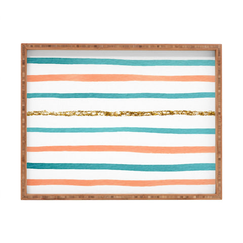 Social Proper Sparkle Stripe Rectangular Tray