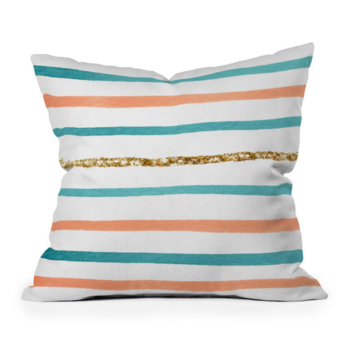 Social Proper Sparkle Stripe Throw Pillow