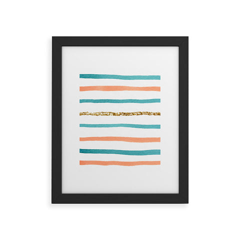 Social Proper Sparkle Stripe Framed Art Print