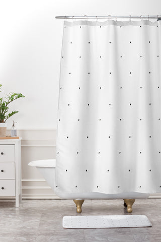 Social Proper Tiny Dot Shower Curtain And Mat