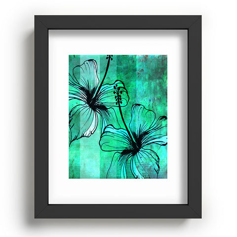 Sophia Buddenhagen Aqua Floral Recessed Framing Rectangle