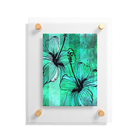 Sophia Buddenhagen Aqua Floral Floating Acrylic Print