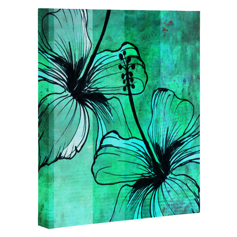 Sophia Buddenhagen Aqua Floral Art Canvas
