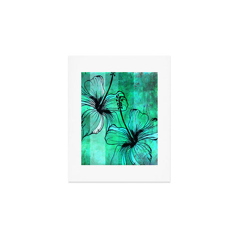 Sophia Buddenhagen Aqua Floral Art Print