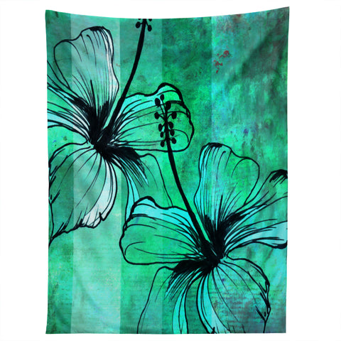 Sophia Buddenhagen Aqua Floral Tapestry