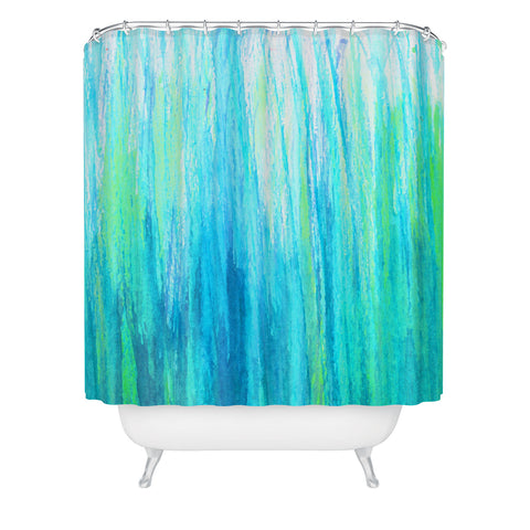 Sophia Buddenhagen Aqua Stream Shower Curtain