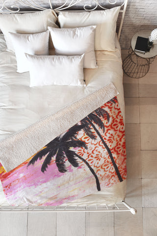 Sophia Buddenhagen Bali Sunset Fleece Throw Blanket