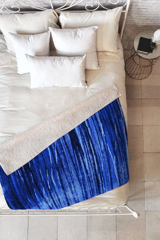 Sophia Buddenhagen Bright Blue Fleece Throw Blanket