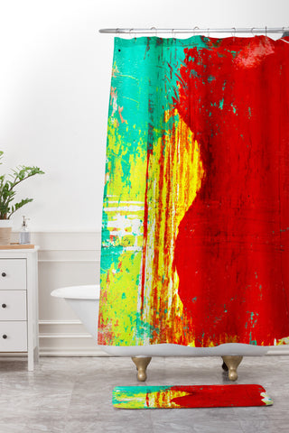 Sophia Buddenhagen Bright Red 1 Shower Curtain And Mat