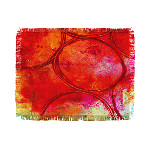 Sophia Buddenhagen Bright Red Circles Throw Blanket