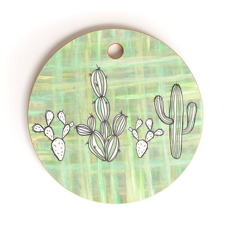 Sophia Buddenhagen Cactus Friends Cutting Board Round