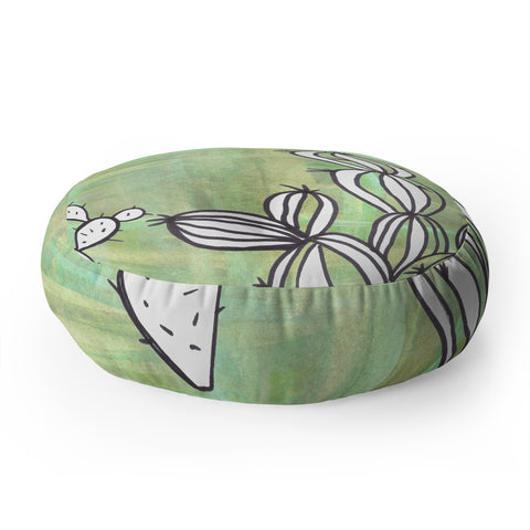 Sophia Buddenhagen Cactus Friends Floor Pillow Round