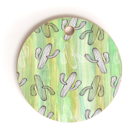 Sophia Buddenhagen Cactus Mix Cutting Board Round