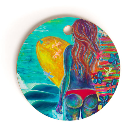 Sophia Buddenhagen Cheeky Surfer Cutting Board Round