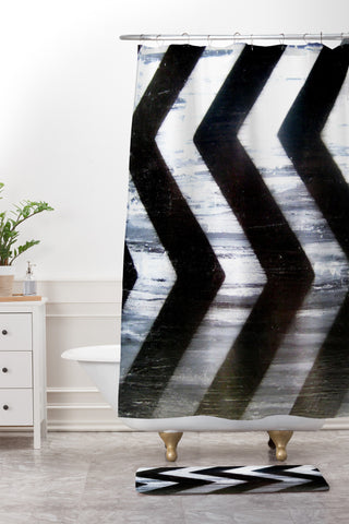 Sophia Buddenhagen Chevron 3 Shower Curtain And Mat