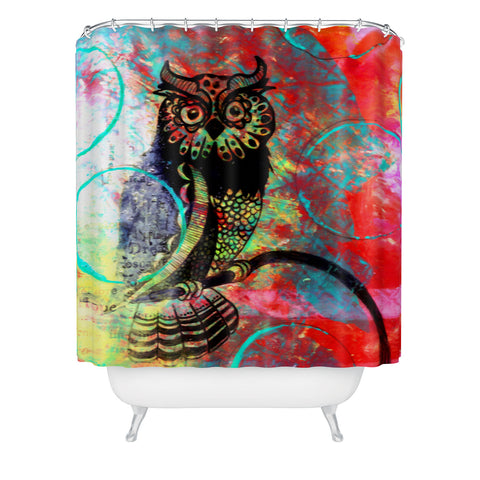 Sophia Buddenhagen Color Owl Shower Curtain