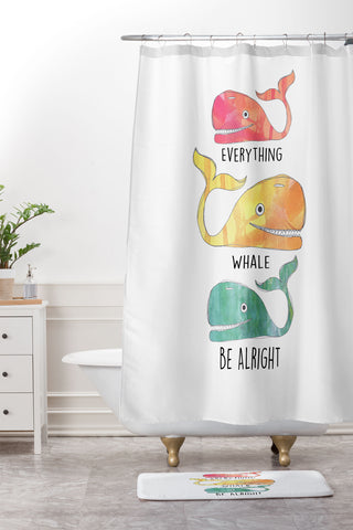 Sophia Buddenhagen Everything Whale Be Alright Shower Curtain And Mat