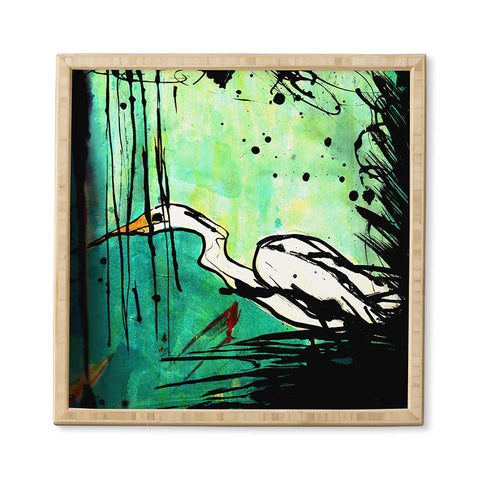 Sophia Buddenhagen Green And White Bird Framed Wall Art