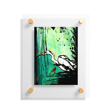 Sophia Buddenhagen Green And White Bird Floating Acrylic Print