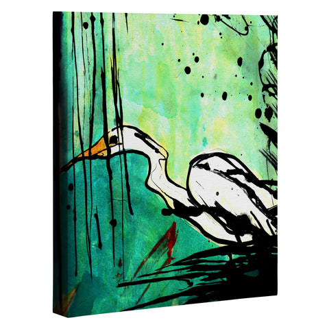 Sophia Buddenhagen Green And White Bird Art Canvas