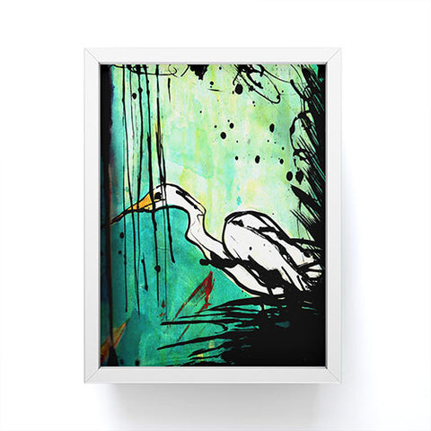 Sophia Buddenhagen Green And White Bird Framed Mini Art Print