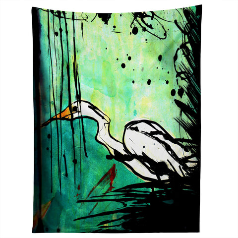 Sophia Buddenhagen Green And White Bird Tapestry