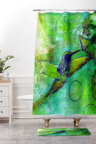 Sophia Buddenhagen Hummingbird Shower Curtain And Mat