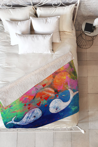 Sophia Buddenhagen I Whale Always Love You Fleece Throw Blanket